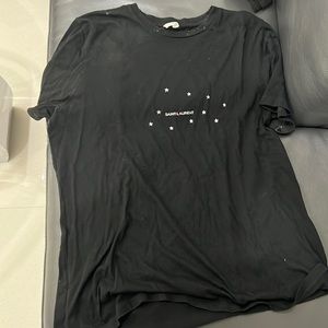 Saint Laurent, black T-shirt, stars size extra-large